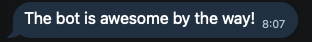 User testimonial from Telegram