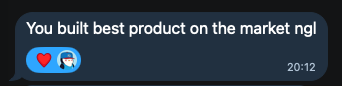 User testimonial from Telegram